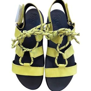 Sorel Womens Roaming Lace Sandals Bolt (Yellow) Black Size 10 Bright Casual